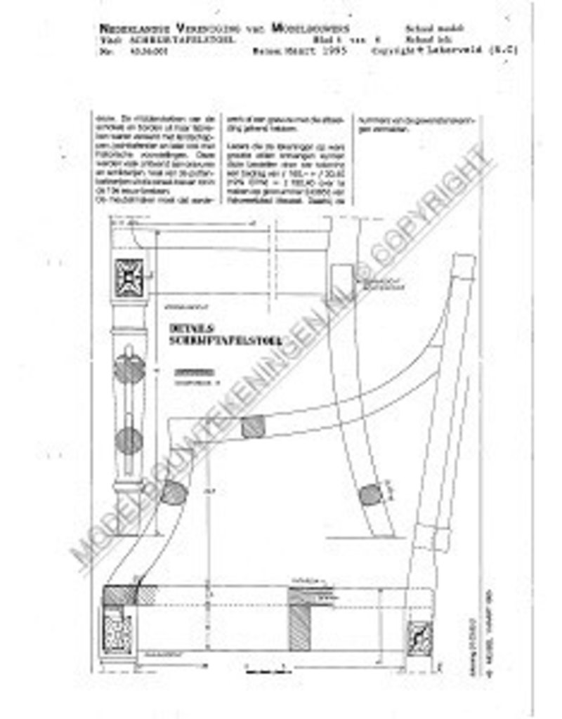 MBT Schrijftafelstoel - Bouwtekening Schaal 1 : N/A (45.36.001)