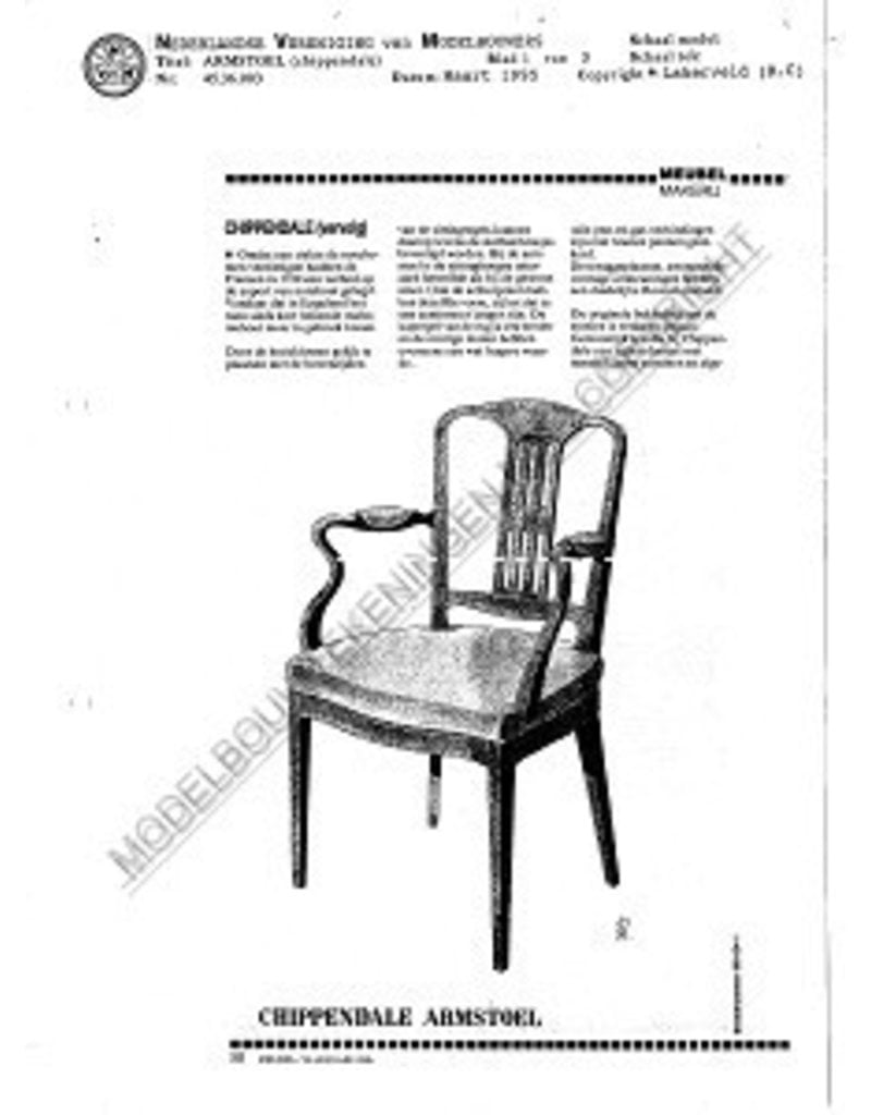 MBT Chippendale armstoel - Bouwtekening Schaal 1 : N/A (45.36.003)