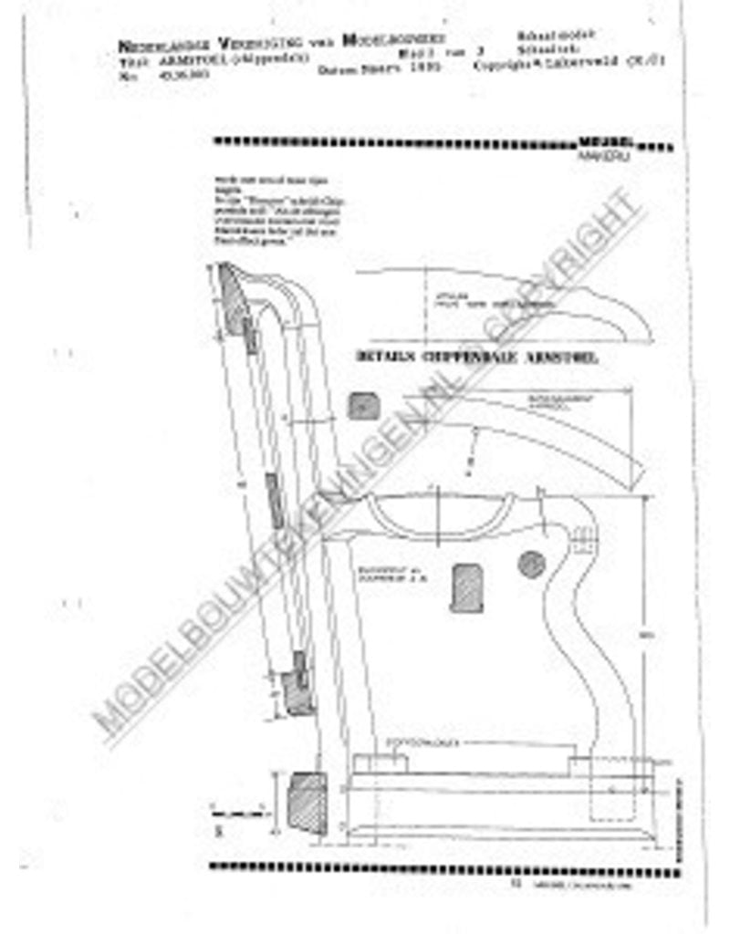 MBT Chippendale armstoel - Bouwtekening Schaal 1 : N/A (45.36.003)