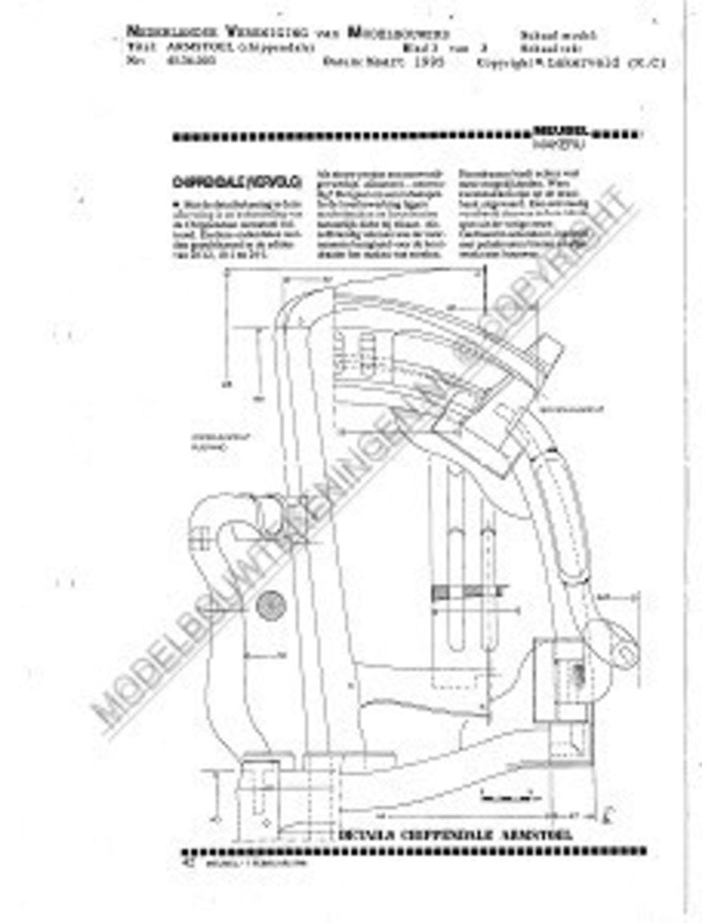 MBT Chippendale armstoel - Bouwtekening Schaal 1 : N/A (45.36.003)