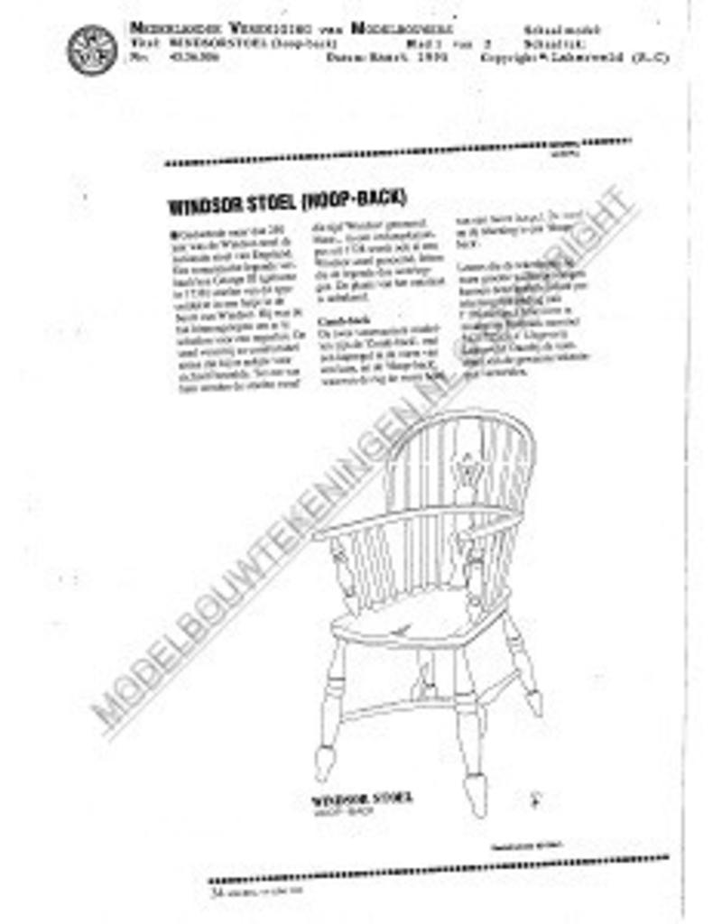 MBT Windsorstoel, "hoop-back" - Bouwtekening Schaal 1 : N/A (45.36.006)