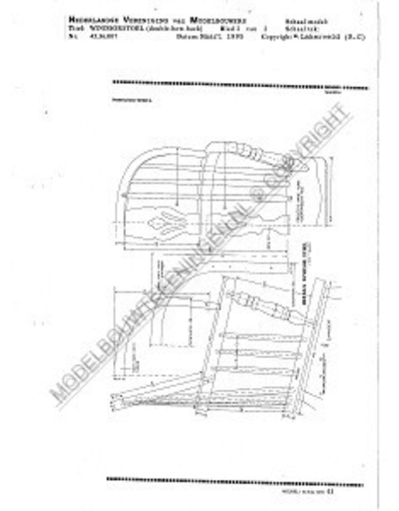 MBT Windsorstoel, "double-bow-back" - Bouwtekening Schaal 1 : N/A (45.36.007)