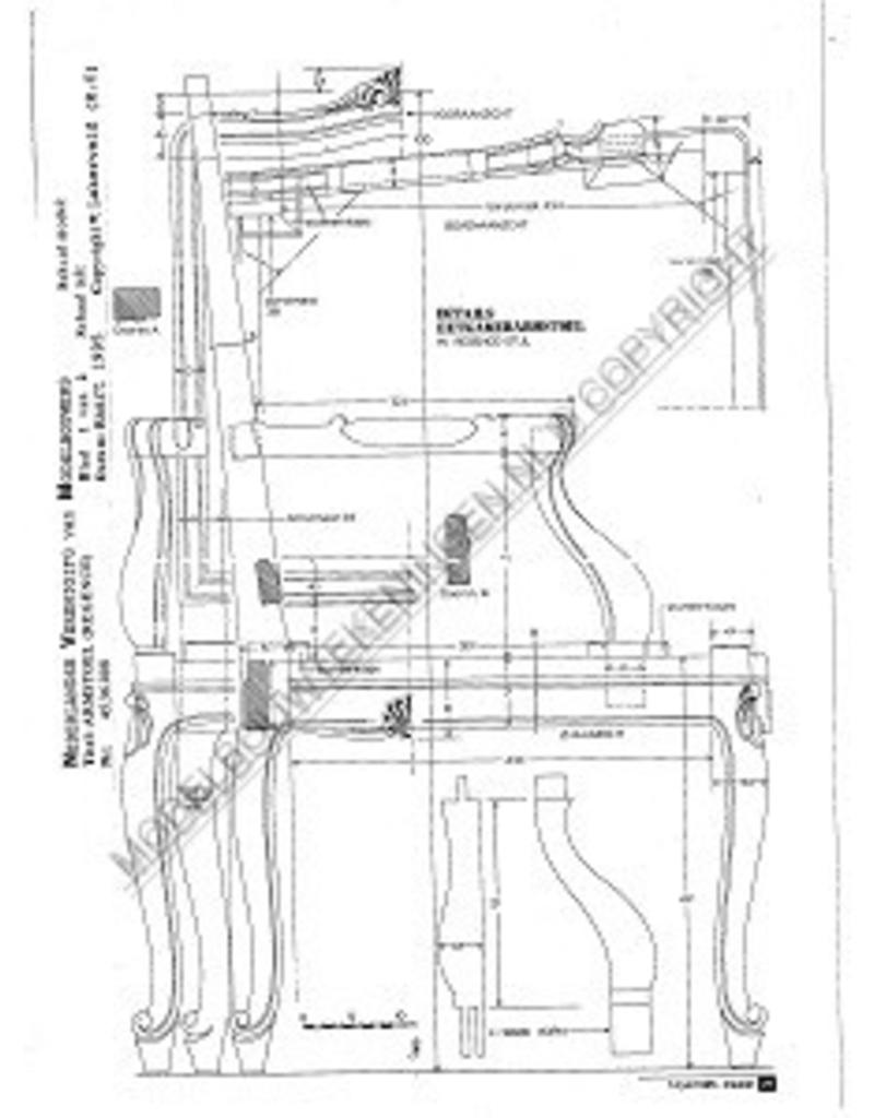 MBT Regence armstoel - Bouwtekening Schaal 1 : N/A (45.36.008)