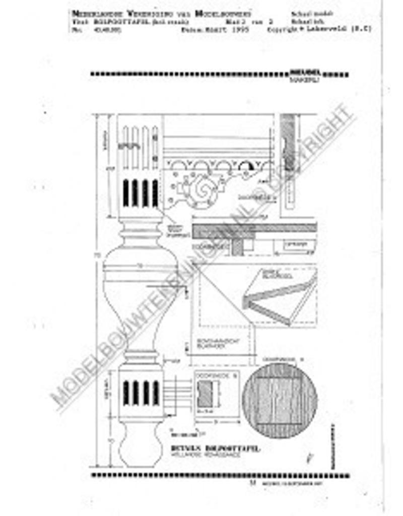 MBT Holländischer Renaissance Kugelfußtisch - Bauzeichnung Maßstab 1 : N/A (45.40.001)