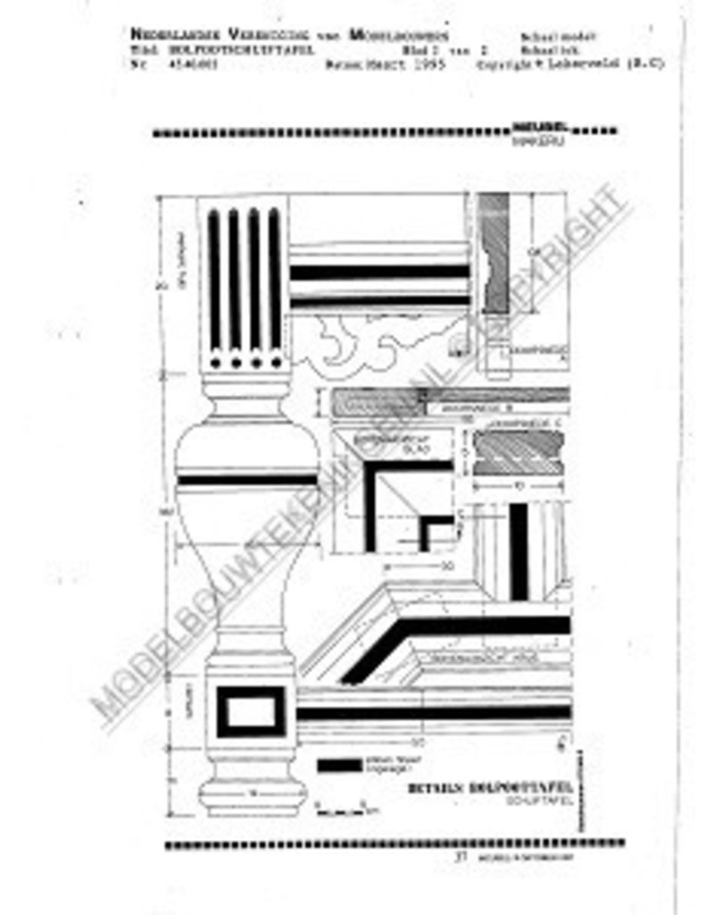 MBT Bolpootschuiftafel - Bouwtekening Schaal 1 : N/A (45.40.002)