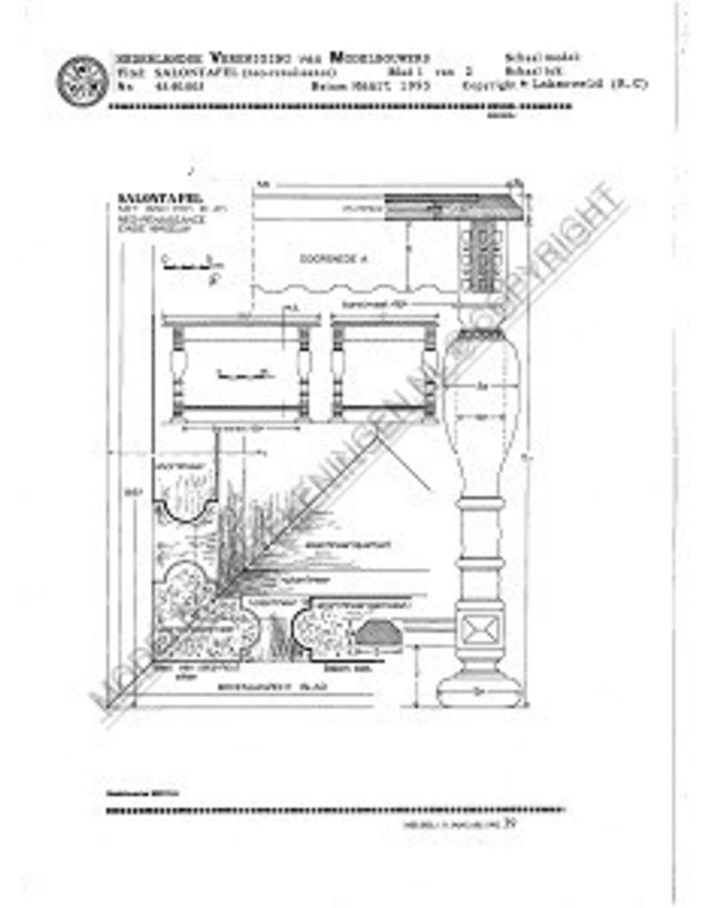 MBT Neo-Renaissance Couchtisch - Bauzeichnung Maßstab 1 : N/A (45.40.005)