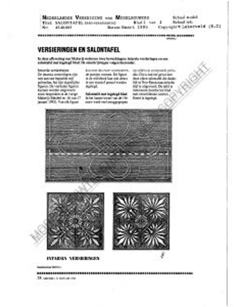 MBT Neo-renaissance salontafel - Bouwtekening Schaal 1 : N/A (45.40.005)