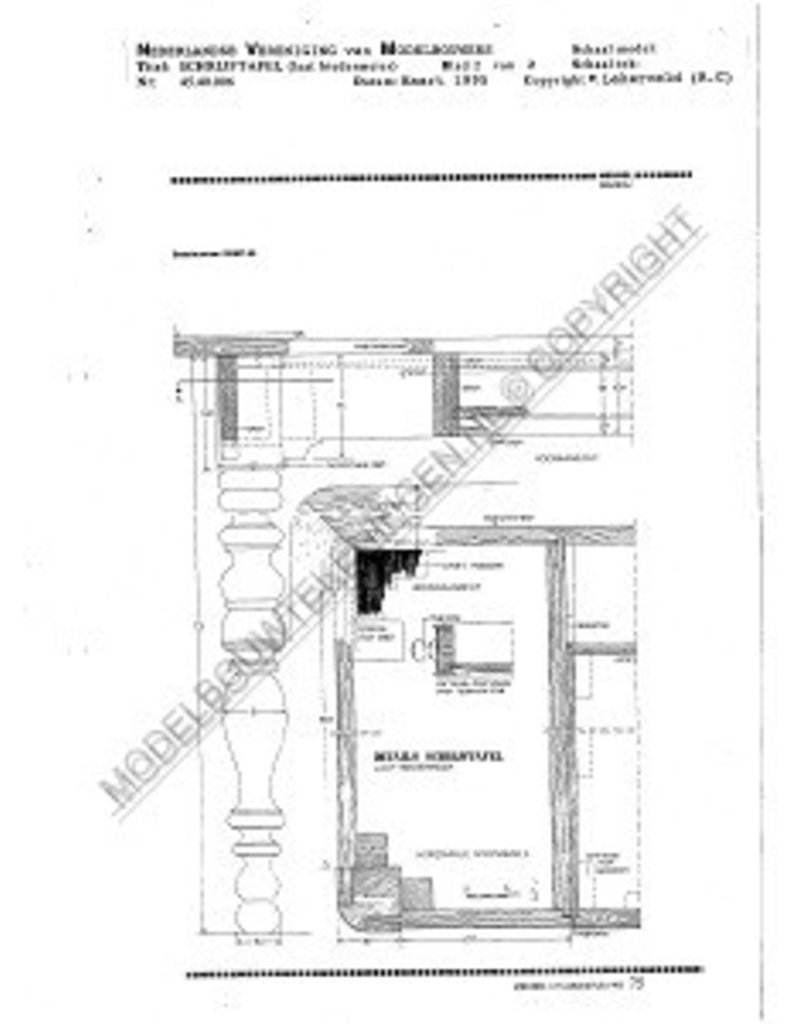 MBT Laat-Biedermeier schrijftafel - Bouwtekening Schaal 1 : N/A (45.40.006)
