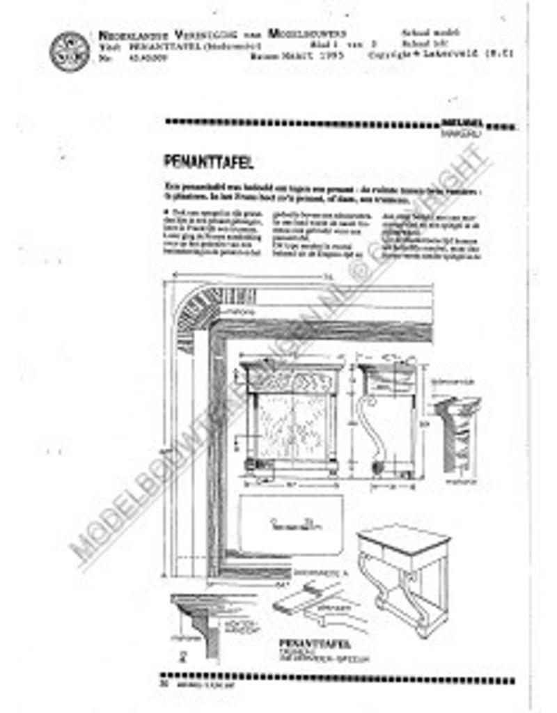 MBT Biedermeier penanttafel - Bouwtekening Schaal 1 : N/A (45.40.009)