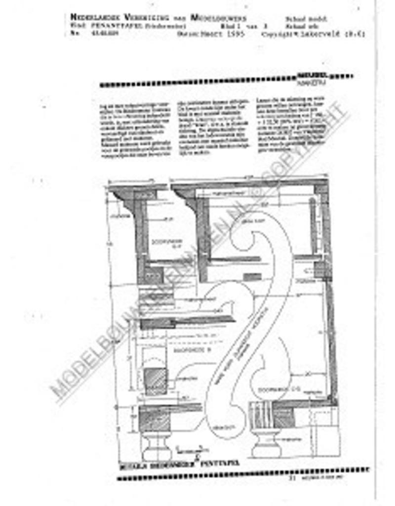 MBT Biedermeier penanttafel - Bouwtekening Schaal 1 : N/A (45.40.009)