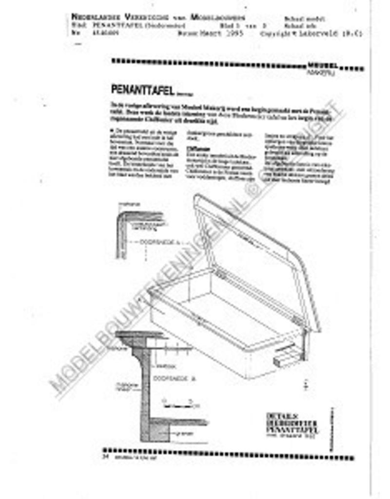 MBT Biedermeier Penanttisch - Bauzeichnung Maßstab 1 : N/A (45.40.009)