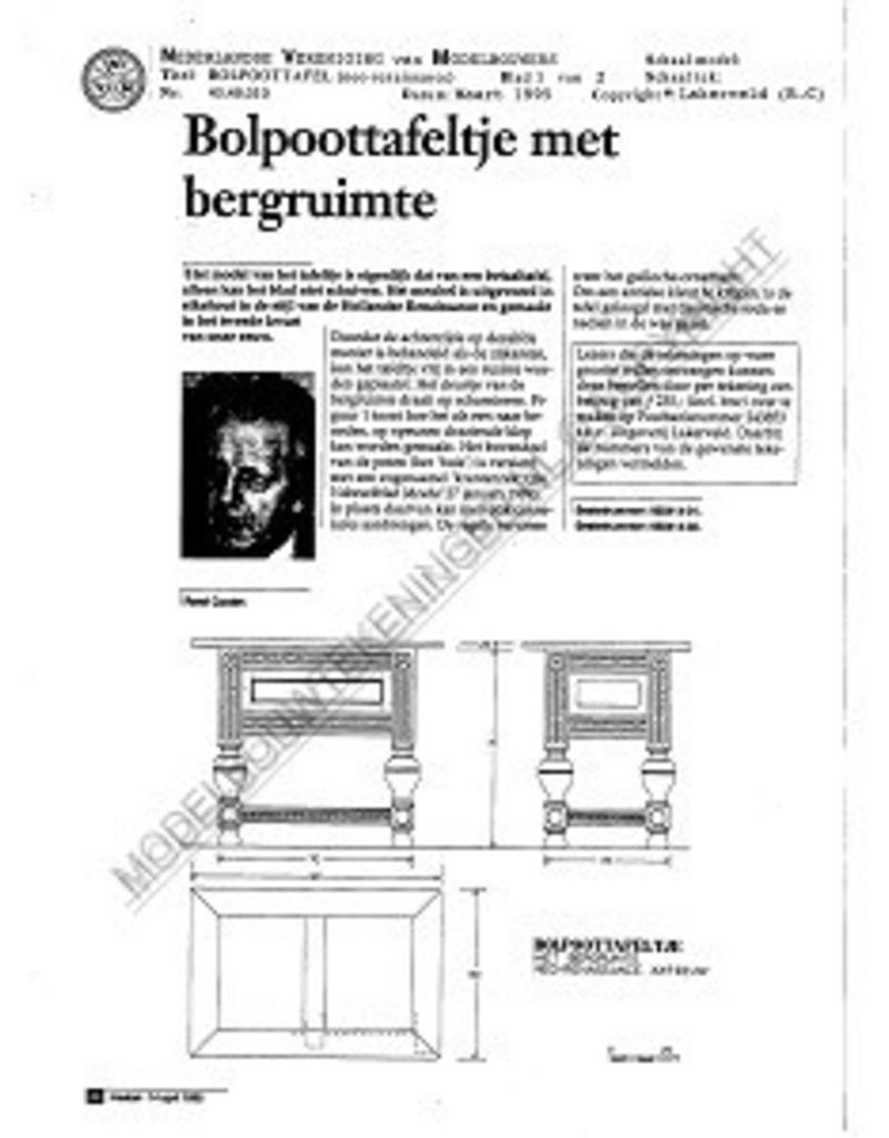 MBT Neo-renaissance bolpoottafel - Bouwtekening Schaal 1 : N/A (45.40.010)