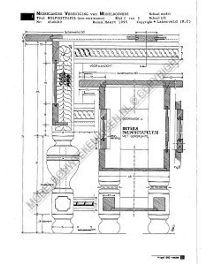 MBT Neo-Renaissance Kugelfußtisch - Bauzeichnung Maßstab 1 : N/A (45.40.010)