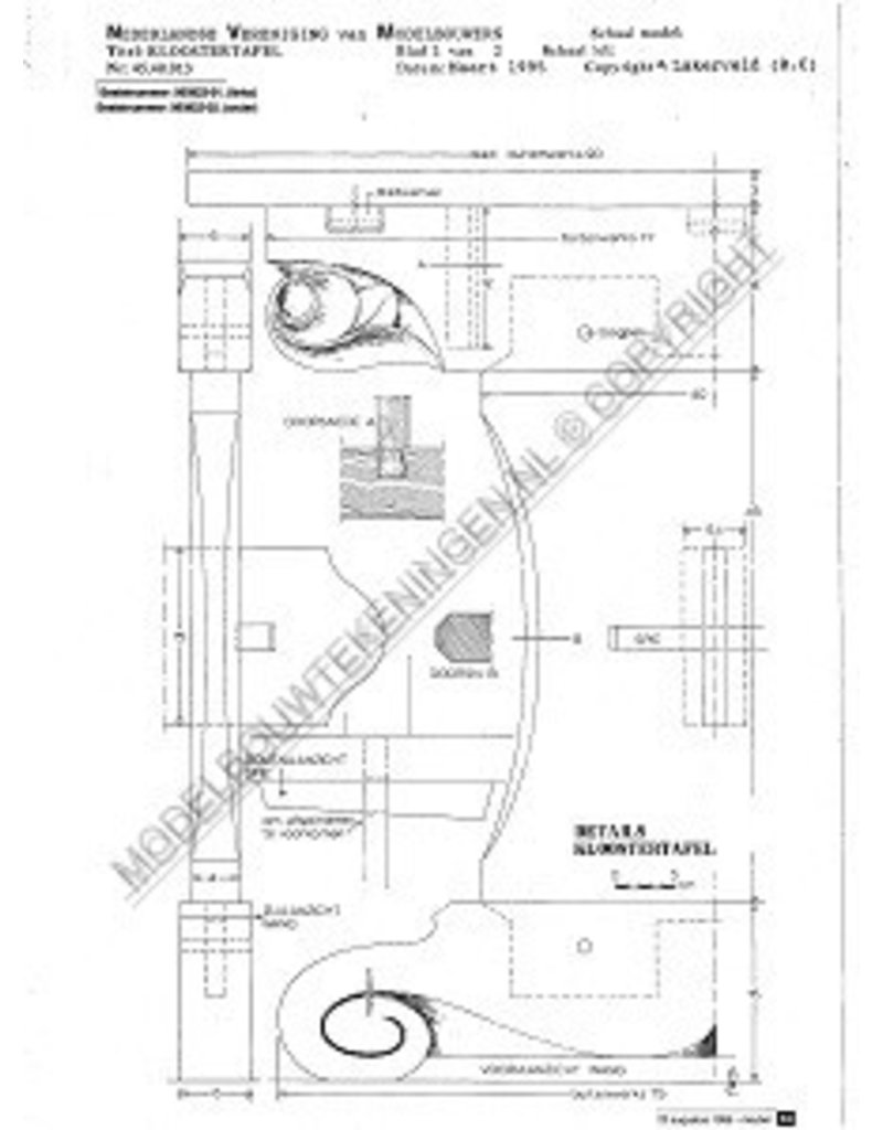 MBT Kloostertafel - Bouwtekening Schaal 1 : N/A (45.40.013)