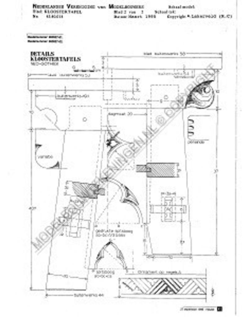 MBT Kloostertafel - Bouwtekening Schaal 1 : N/A (45.40.014)
