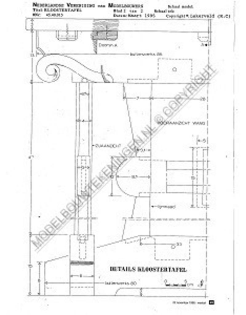 MBT Klostertisch - Bauzeichnung Maßstab 1 : N/A (45.40.015)