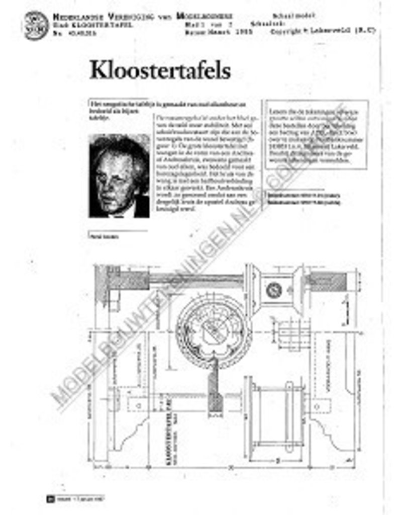 MBT Kloostertafel - Bouwtekening Schaal 1 : N/A (45.40.016)