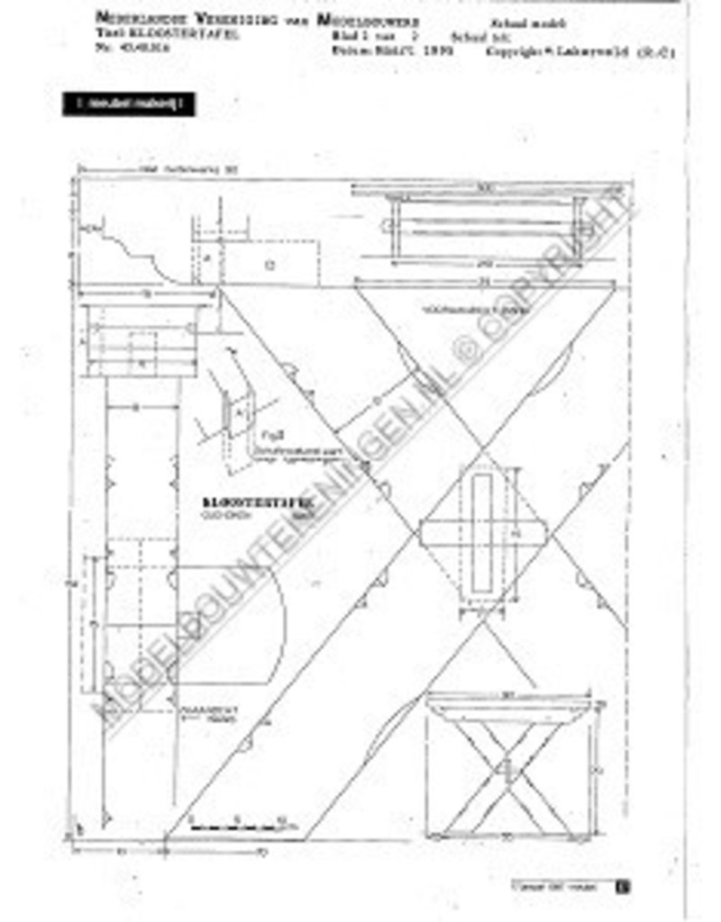 MBT Kloostertafel - Bouwtekening Schaal 1 : N/A (45.40.016)