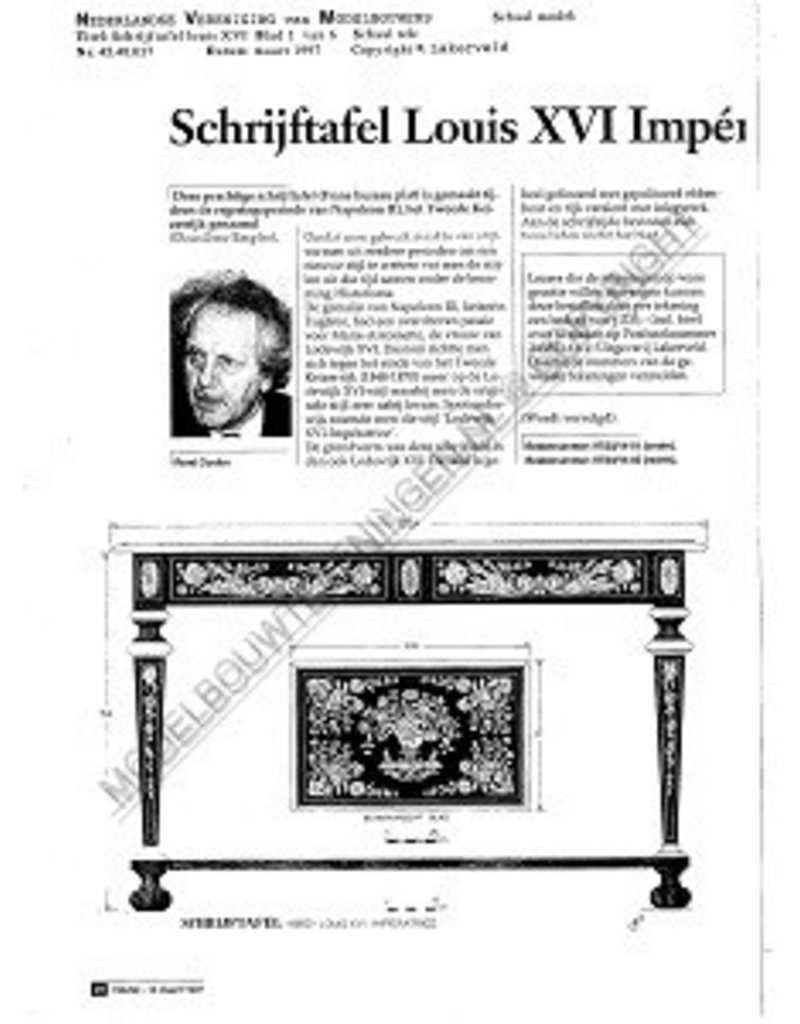 MBT Schrijftafel Louis XVI Imperatrice - Bouwtekening Schaal 1 : N/A (45.40.017)