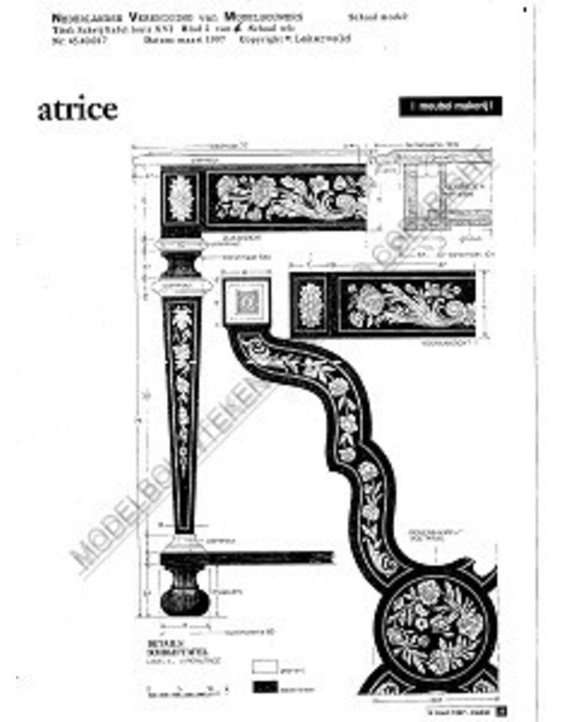 MBT Schrijftafel Louis XVI Imperatrice - Bouwtekening Schaal 1 : N/A (45.40.017)