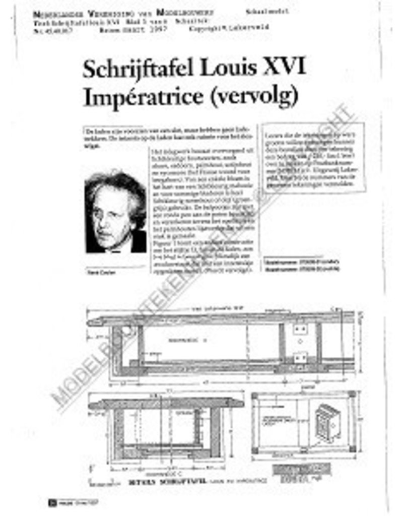 MBT Schrijftafel Louis XVI Imperatrice - Bouwtekening Schaal 1 : N/A (45.40.017)
