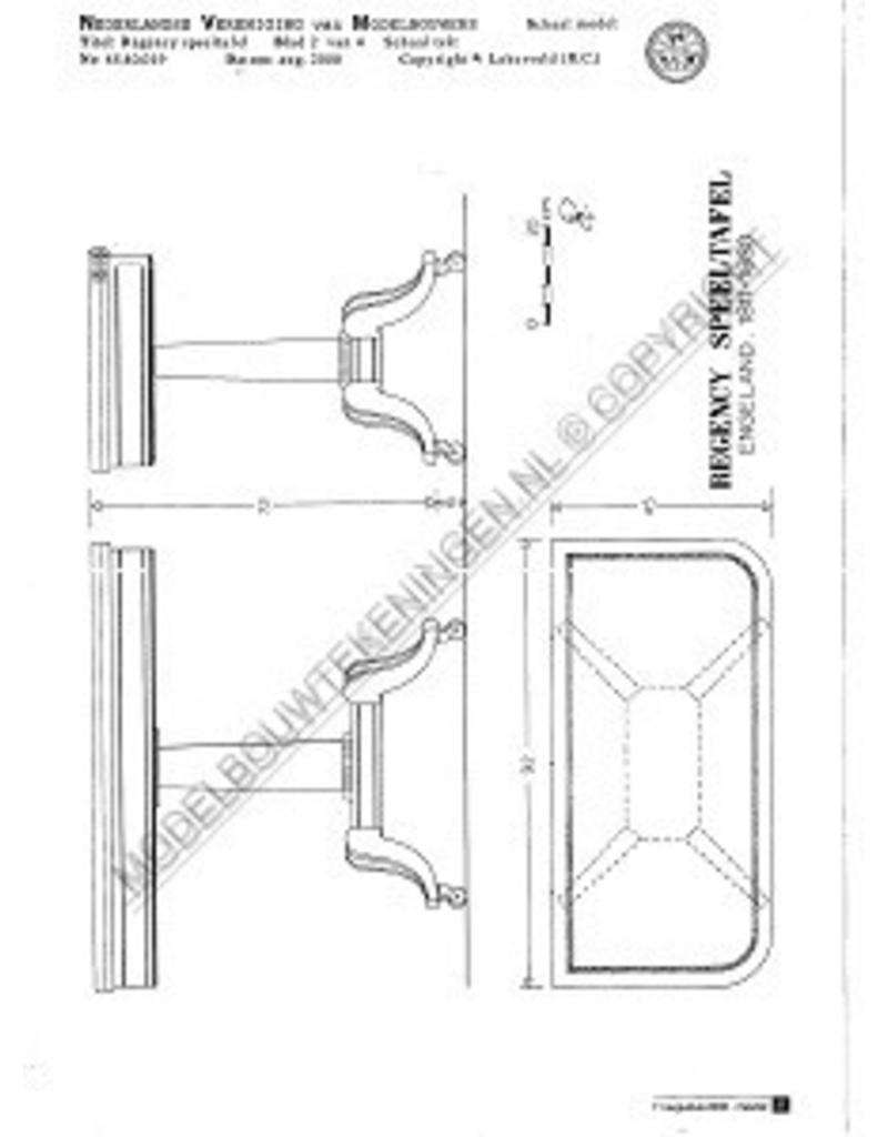 MBT Regency speeltafel - Bouwtekening Schaal 1 : N/A (45.40.019)