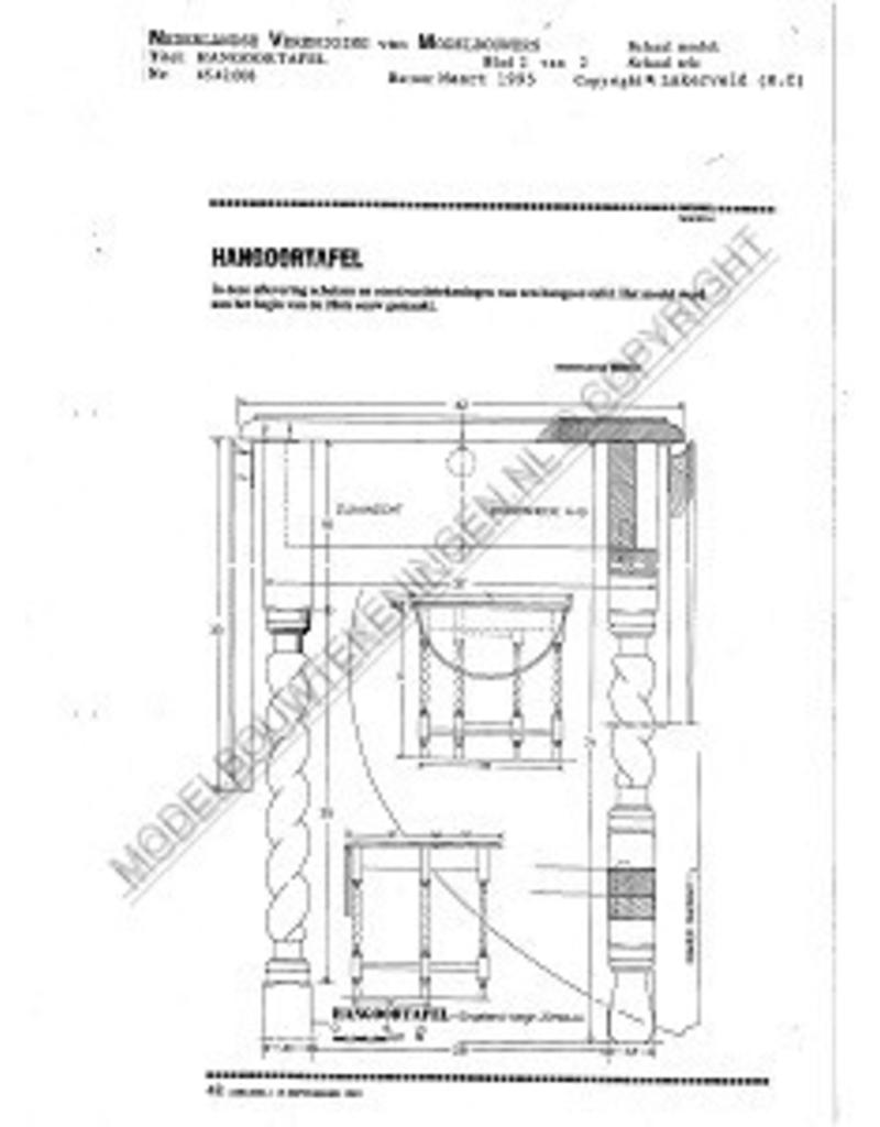 MBT Klapptisch - Bauzeichnung Maßstab 1 : N/A (45.42.008)