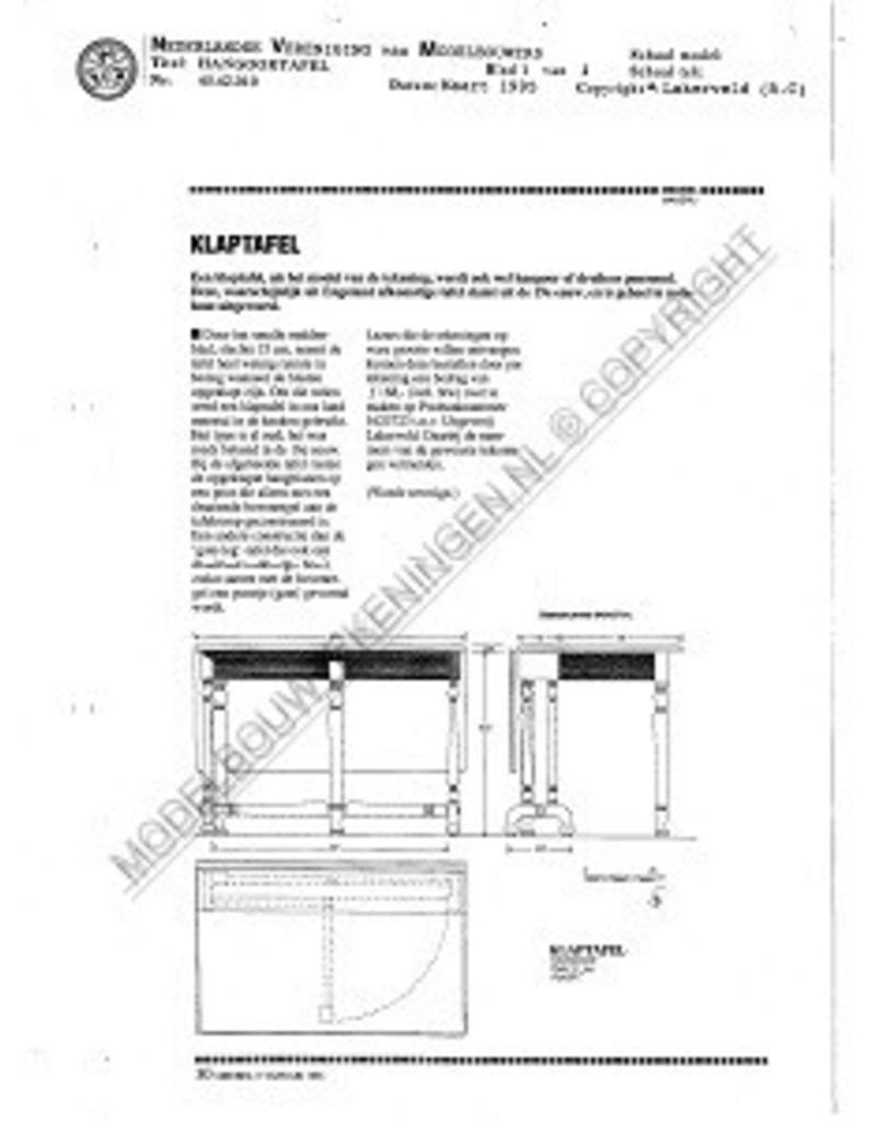 MBT Klapptisch - Bauzeichnung Maßstab 1 : N/A (45.42.010)