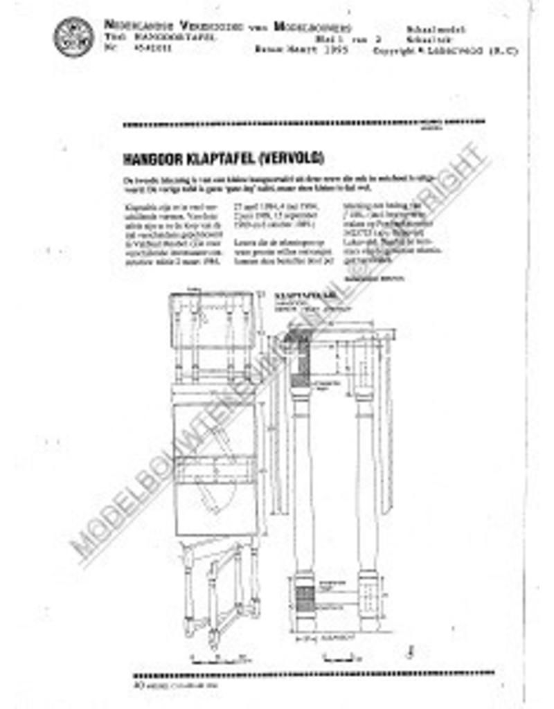 MBT Klapptisch - Bauzeichnung Maßstab 1 : N/A (45.42.011)