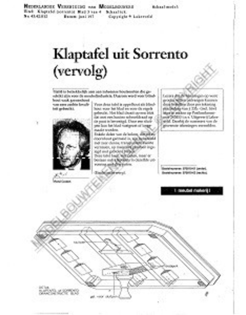 MBT Klapptisch aus Sorrent - Bauzeichnung Maßstab 1 : N/A (45.42.012)