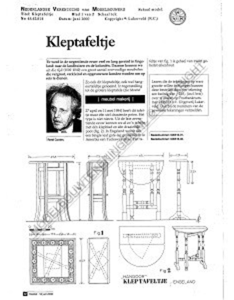 MBT Klapptisch - Bauzeichnung Maßstab 1 : N/A (45.42.014)