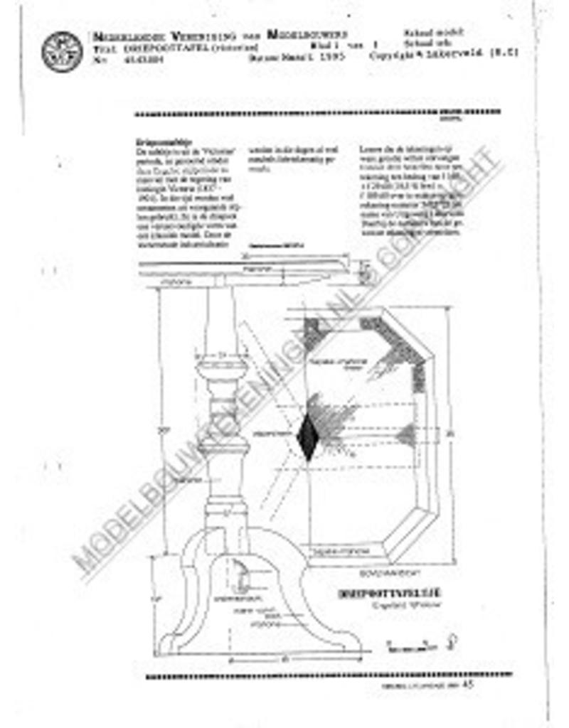 MBT Victoria driepoottafel - Bouwtekening Schaal 1 : N/A (45.43.004)