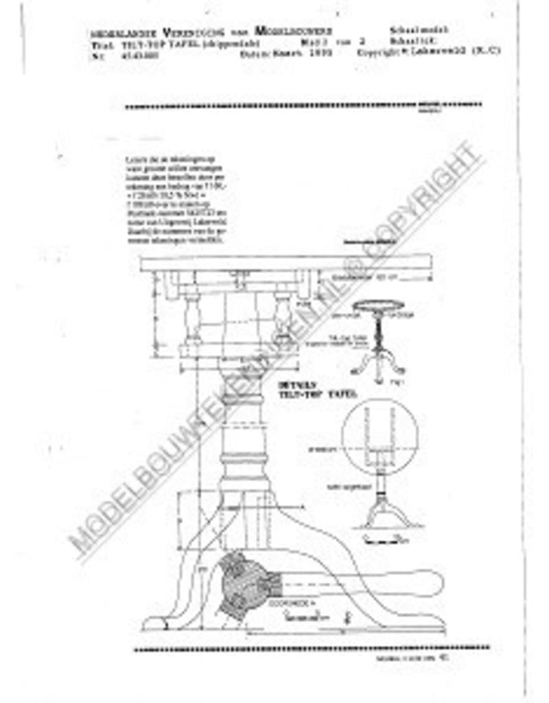 MBT Chippendale Kipptisch - Bauzeichnung Maßstab 1 : N/A (45.43.005)