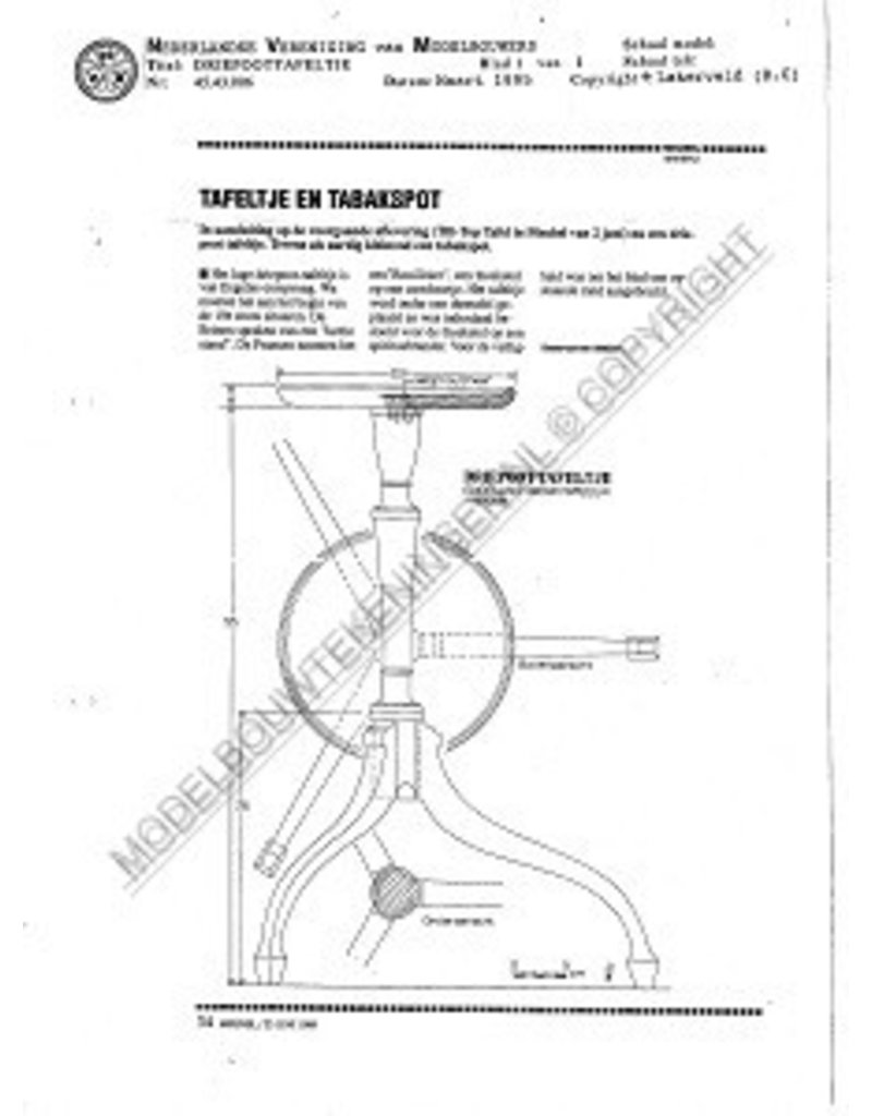 MBT Dreibeintischchen - Bauzeichnung Maßstab 1 : N/A (45.43.006)