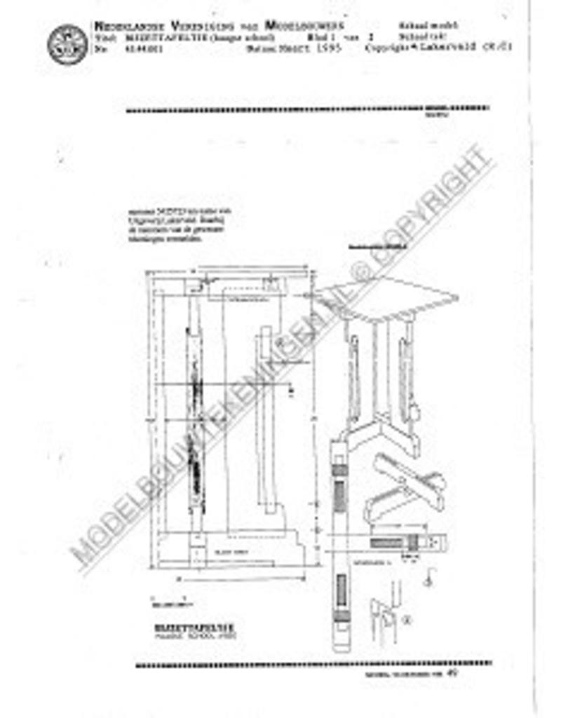 MBT Bijzettafeltje, Haagse school - Bouwtekening Schaal 1 : N/A (45.44.001)