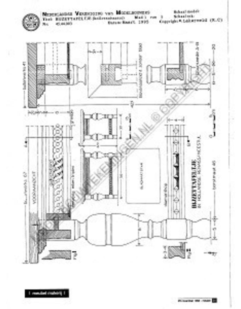 MBT Hollandse renaissance bijzettafeltje - Bouwtekening Schaal 1 : N/A (45.44.003)