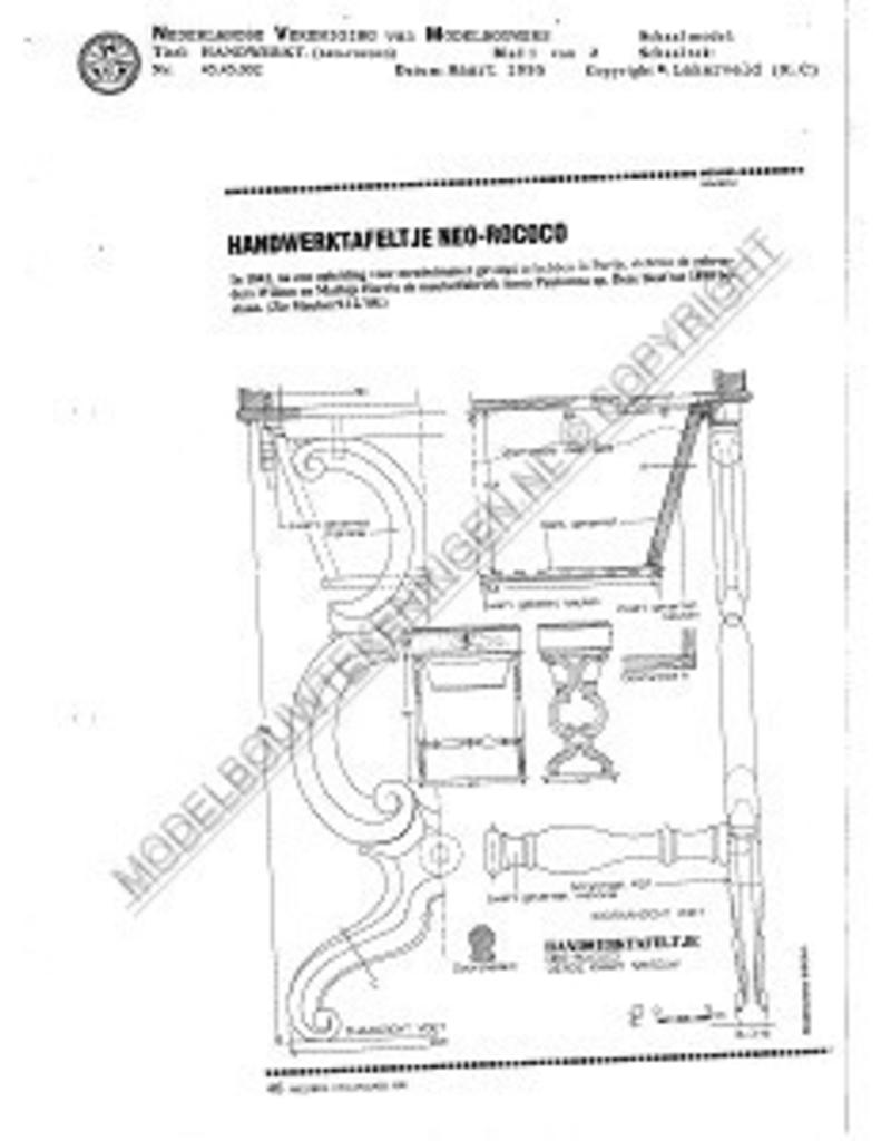 MBT Neo-Rokoko Handarbeitstischchen - Bauzeichnung Maßstab 1 : N/A (45.45.002)