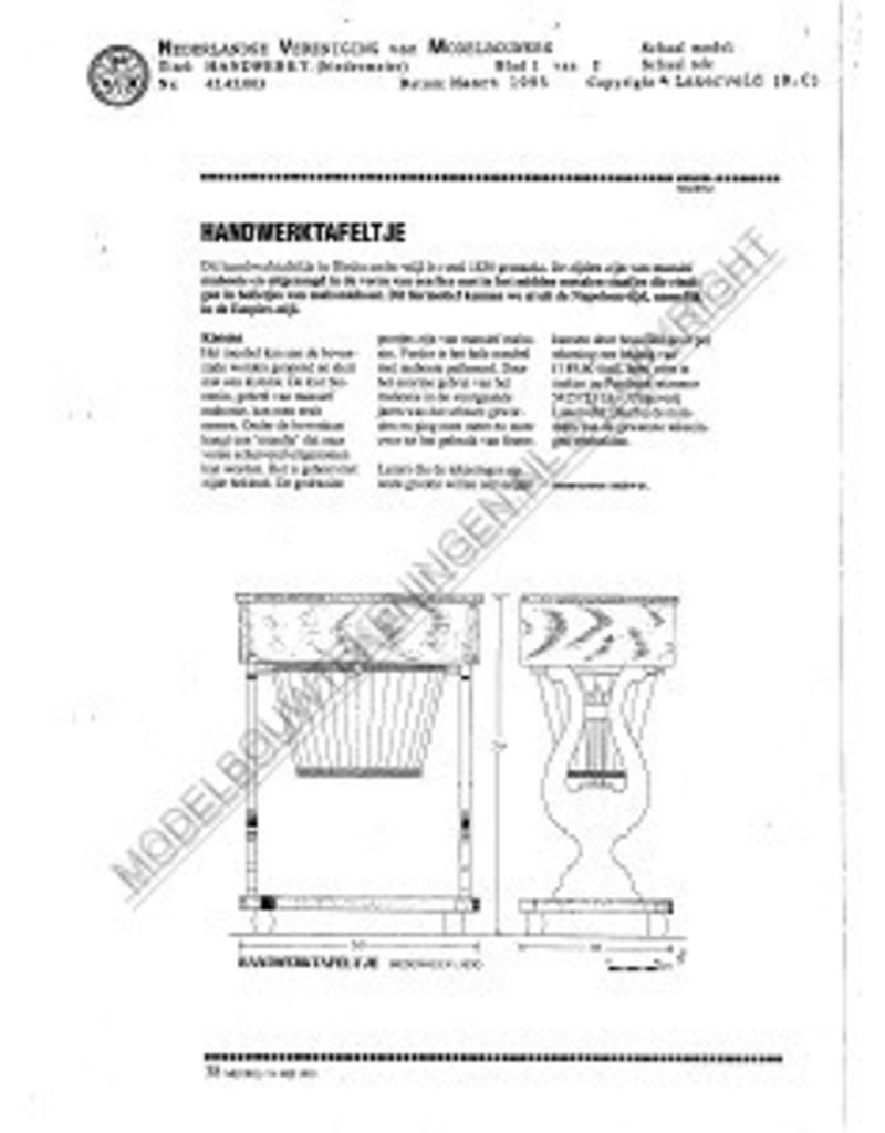 MBT Biedermeier Handarbeitstischchen - Bauzeichnung Maßstab 1 : N/A (45.45.003)