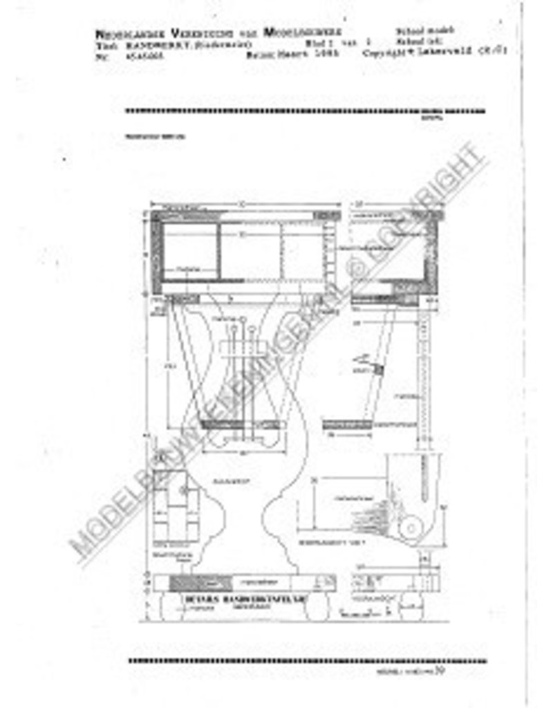 MBT Biedermeier handwerktafeltje - Bouwtekening Schaal 1 : N/A (45.45.003)