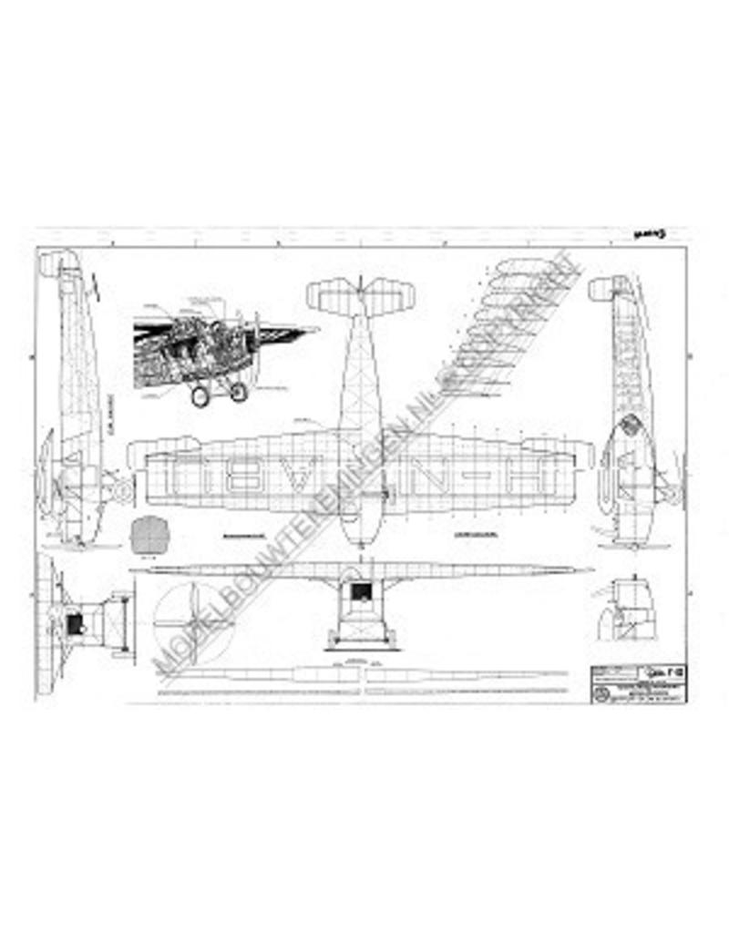 MBT Fokker FIII - Bouwtekening Schaal 1 : 30 (50.00.013)
