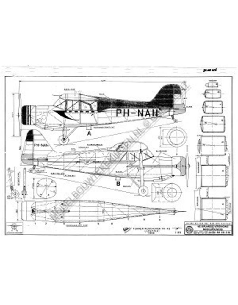 MBT Fokker-Koolhoven FK43 luchttaxi (1946) - Bouwtekening Schaal 1 : 20 (50.00.016)