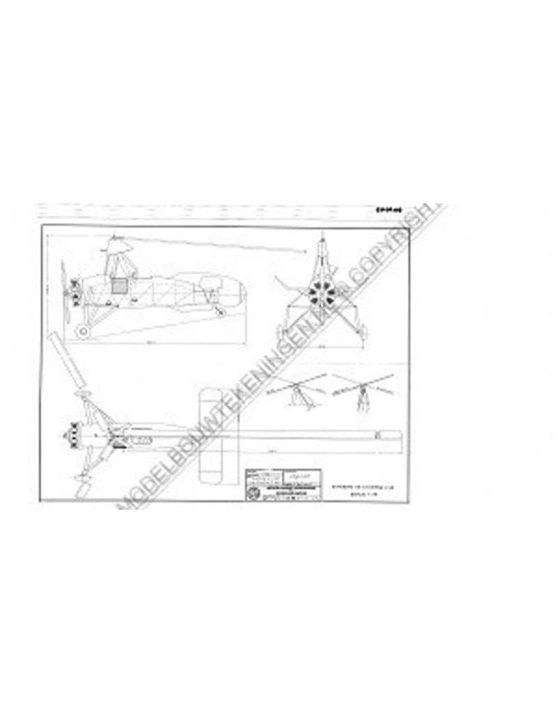 MBT Autogiro De La Cierva C30 - Bauzeichnung Maßstab 1 : 20 (50.02.013)