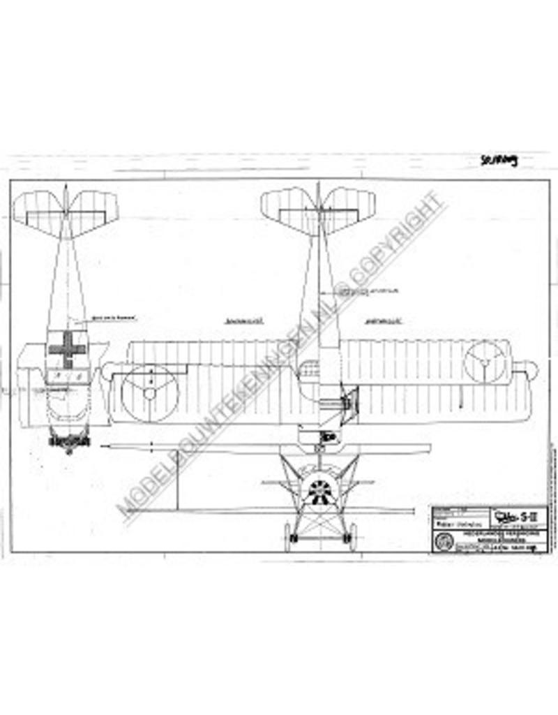 MBT Fokker S11 militärisches Schulflugzeug - Bauzeichnung Maßstab 1 : 25 (50.10.009)