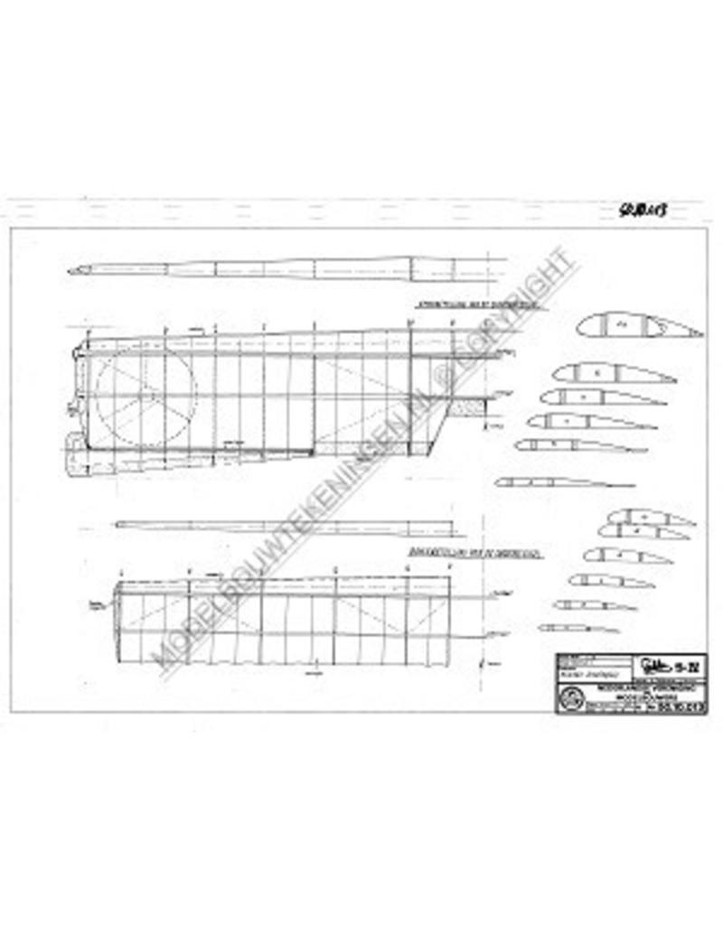 MBT Fokker S-IV, lesvliegtuig - Bouwtekening Schaal 1 : 16 (50.10.013)