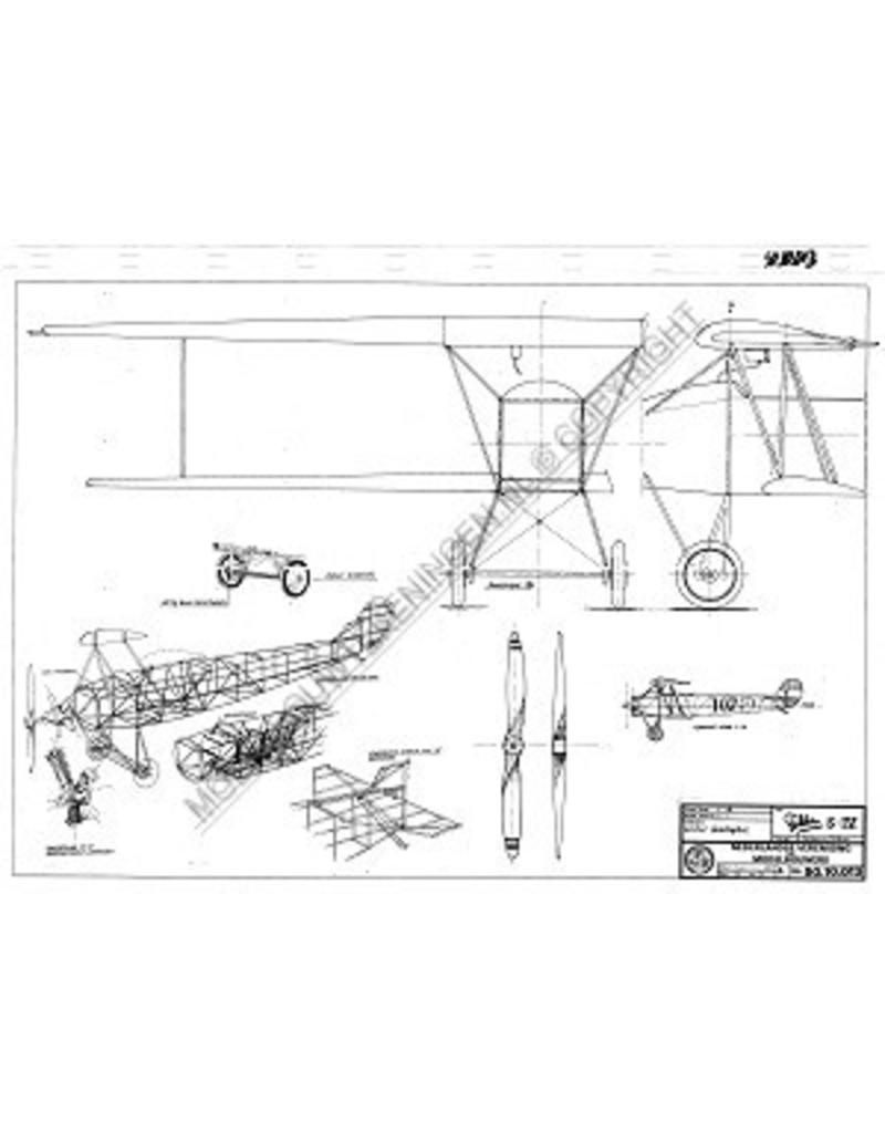 MBT Fokker S-IV, lesvliegtuig - Bouwtekening Schaal 1 : 16 (50.10.013)