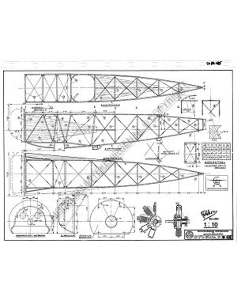 MBT Fokker DR1- Dreidecker (1917) - Bauzeichnung Maßstab 1 : 10 (50.10.025)