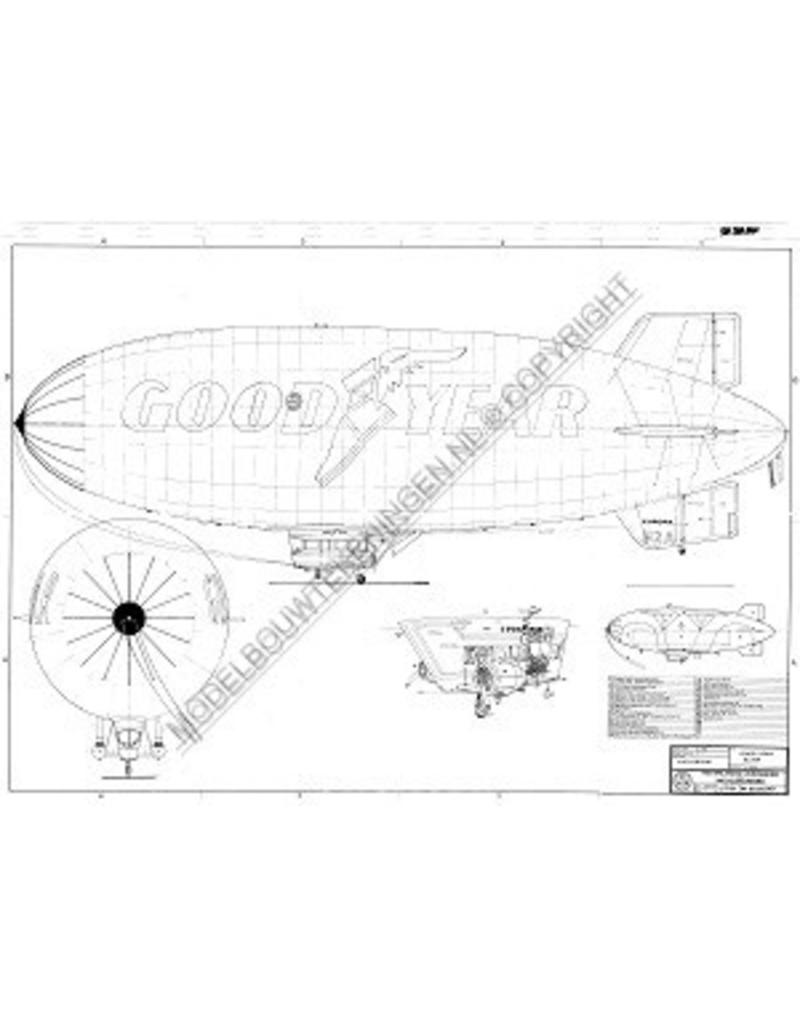 MBT Luchtschip ("Blimp") Good Year - Bouwtekening Schaal 1 : 72 (50.30.001)
