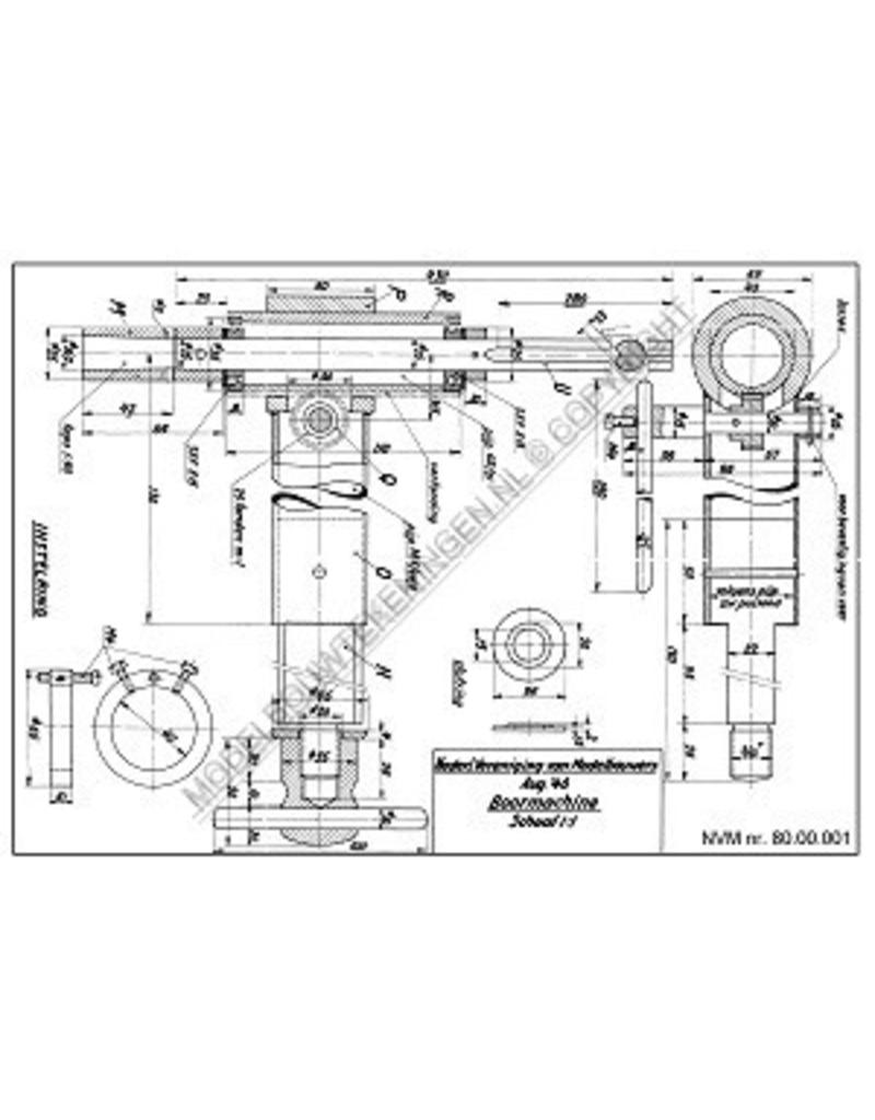 MBT Tafelboormachine - Bouwtekening Schaal 1 : XX (80.00.001)