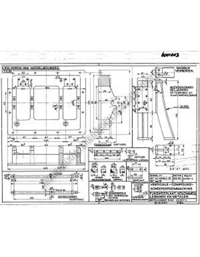 MBT Verticale compound scheepsstoommachine - Bouwtekening Schaal 1 : N/A (60.01.003)