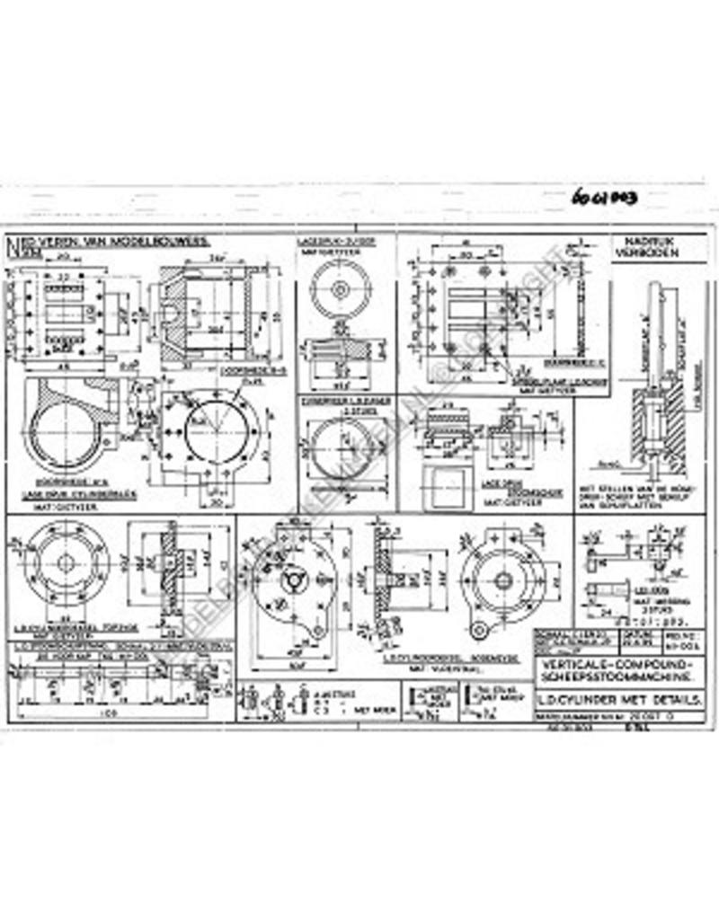 MBT Verticale compound scheepsstoommachine - Bouwtekening Schaal 1 : N/A (60.01.003)